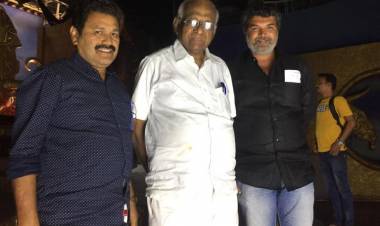 Veteran filmmaker SP Muthuraman pays surprise visit to ‘Dharma Prabhu’ shooting spot 