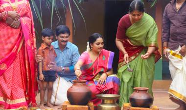 இ.வி.கணேஷ்பாபு இயக்கி கதாநாயகனாக நடிக்கும் "கட்டில்" திரைப்பட குழுவினரின் பொங்கல் கொண்டாட்டம்