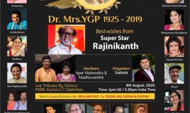 First anniversary of Mrs.Rajalakshmi Parthasarathy, fondly known by all as Mrs YGP