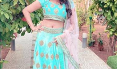 The Astounding Look Of Actress #AnjenaKirti, In A n Eye-Capturing Blue Lehanga!! 