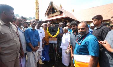 Pooja of Yogi Babu starrer 'Sannidhanam PO' held at Sabarimala