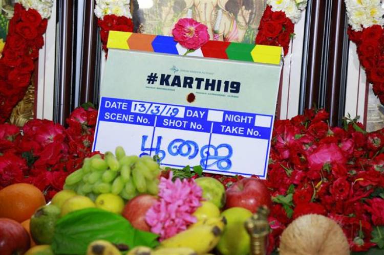 Actor Karthi's 19th Movie Pooja Stills, Cast & Crew Details