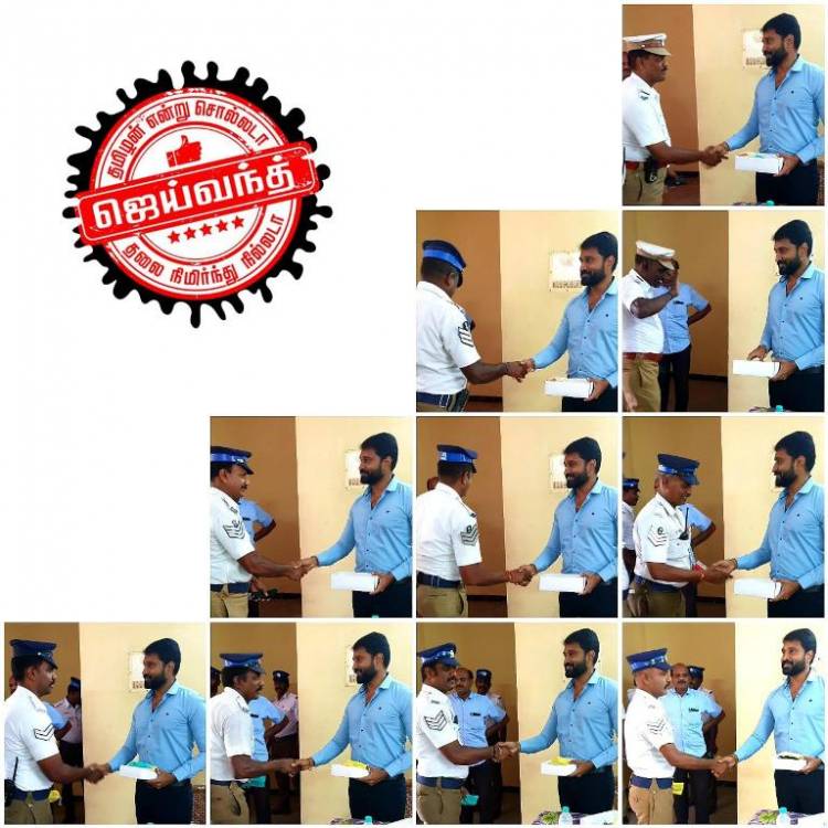 காவலர்களுக்கு கூலிங்கிளாஸ் வழங்கிய நடிகர் ஜெய்வந்த்