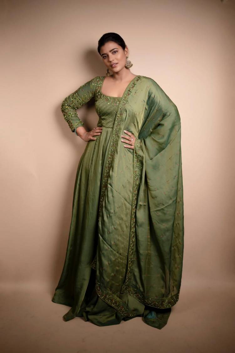 AishwaryaRajesh looking all classy and elegant during the promotions of her upcoming film