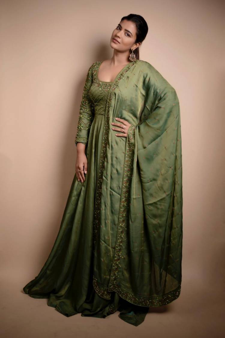 AishwaryaRajesh looking all classy and elegant during the promotions of her upcoming film