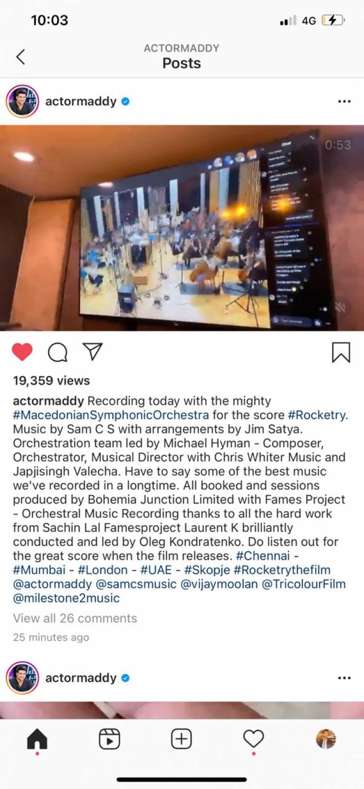 SamCSmusic has done a 100-piece MacedonianSymphonicOrchestra score for Rocketrythefilm BGM