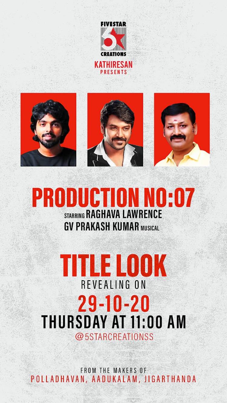 @5starcreationss is excited to reveal the title look of our next venture #ProductionNo7