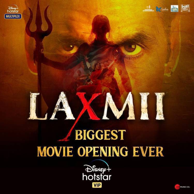 @akshaykumar and @advani_kiara  starrer #Laxmii shatters records; becomes the biggest movie opening on @DisneyplusHSVIP ever.