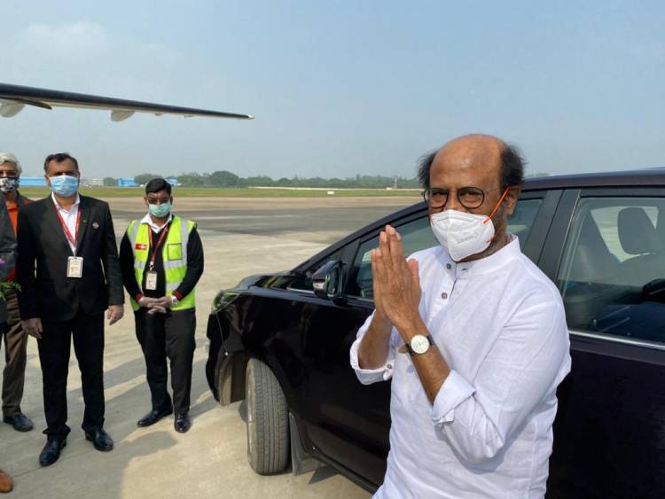 #SuperstarRajinikanth leaves to Hyderabad for #Annaatthe shoot
