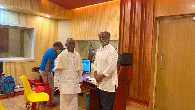 இசைஞானி   இளையராஜா ஸ்டூடியோவை பார்த்து ரசித்து பாராட்டிய   சூப்பர் ஸ்டார் ரஜினிகாந்த்