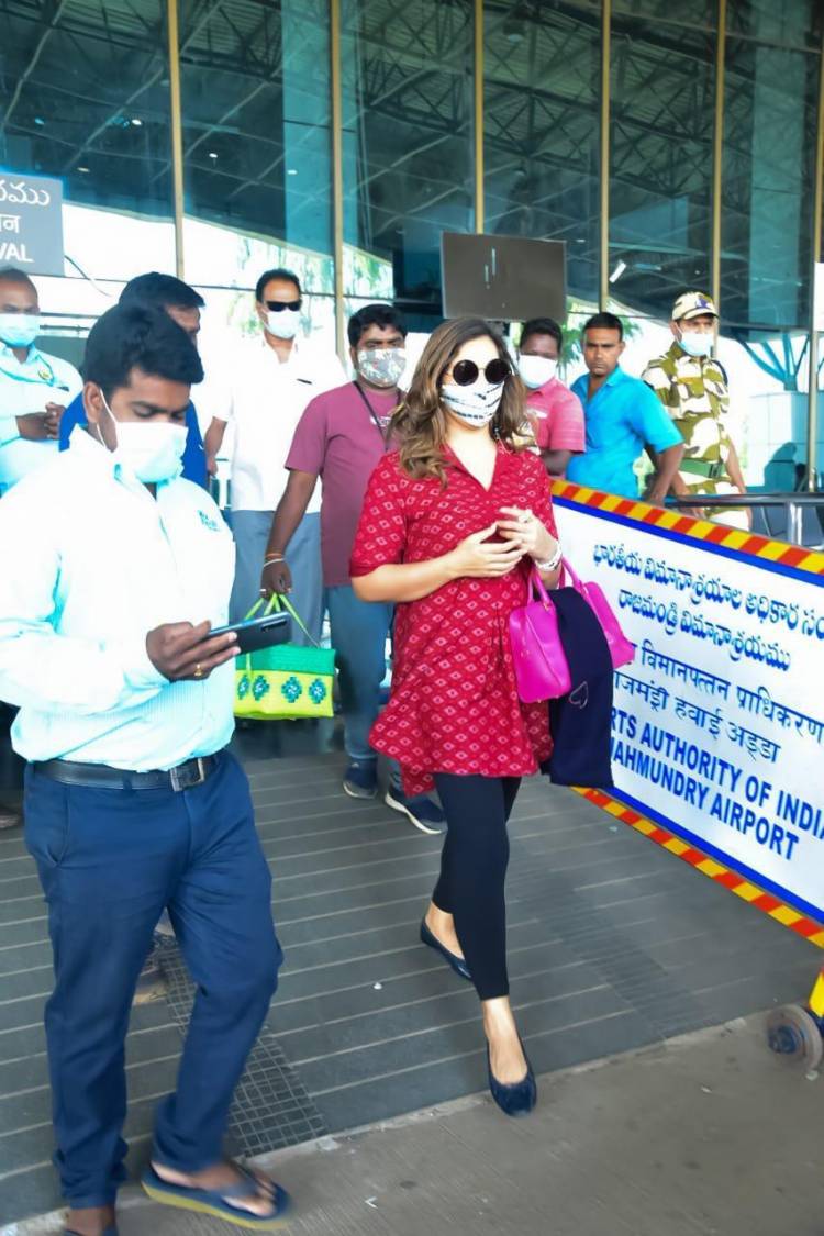 @upasanakonidela lands in Rajahmundry, spotted at airport