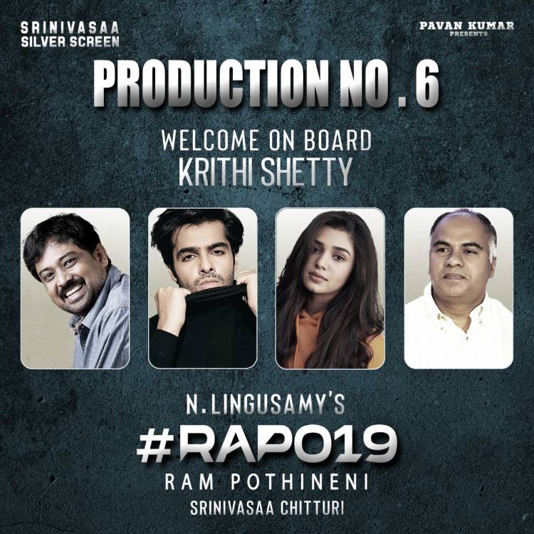 லிங்குசாமி, நடிகர் ராம் பொதினேனி கூட்டணியில் உருவாகும் #RAPO19 படத்தில் நாயகியாக கீர்த்தி ஷெட்டி இணைந்துள்ளார் ! 