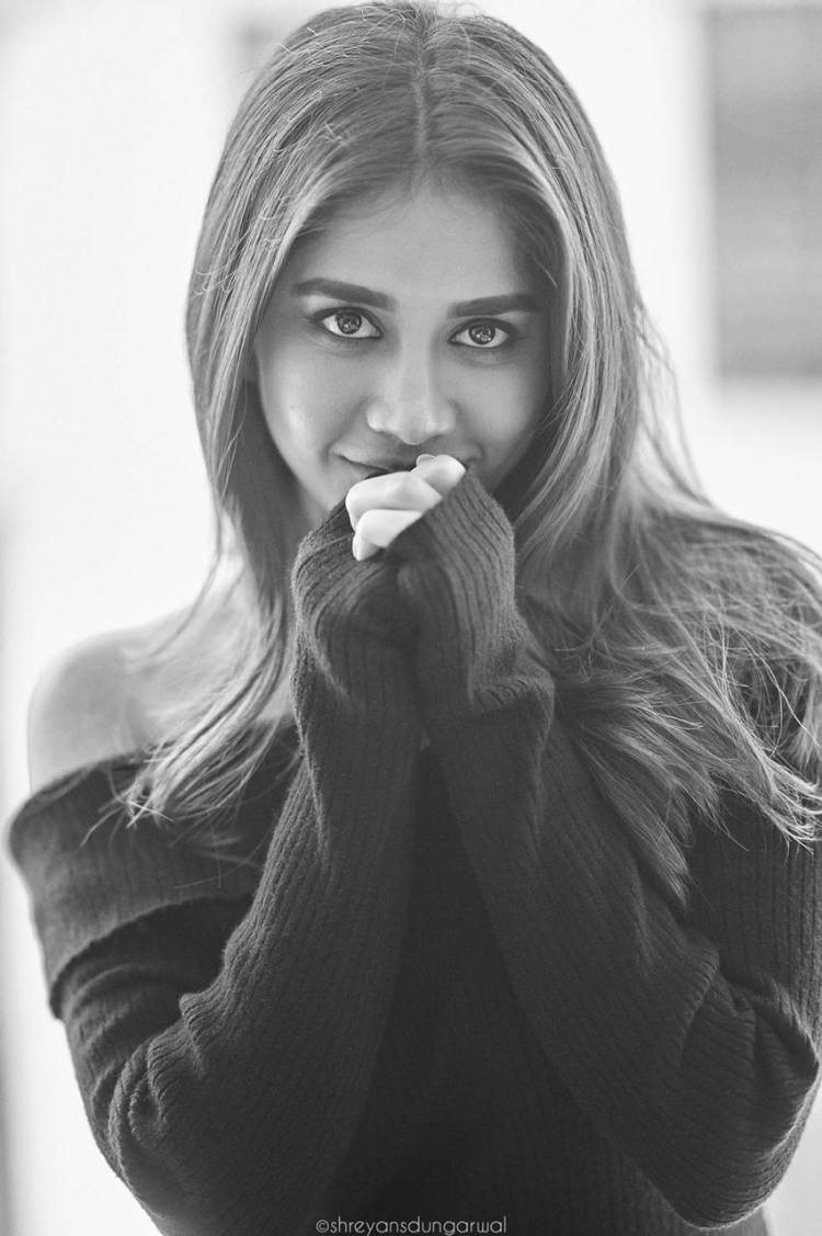 The Telugu star actress Nabha surprises with some good  B&W @nabhanatesh #nabha #nabhanatesh