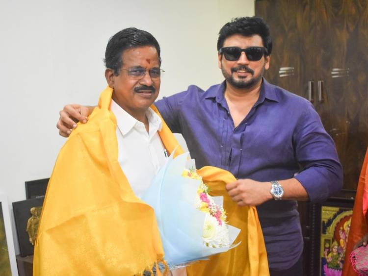 @actorprashanth met producer Sri.Dhanu @theVcreations & Director Mariselvaraj @mari_selvaraj & congratulated them for their stupendous success of the movie KARNAN