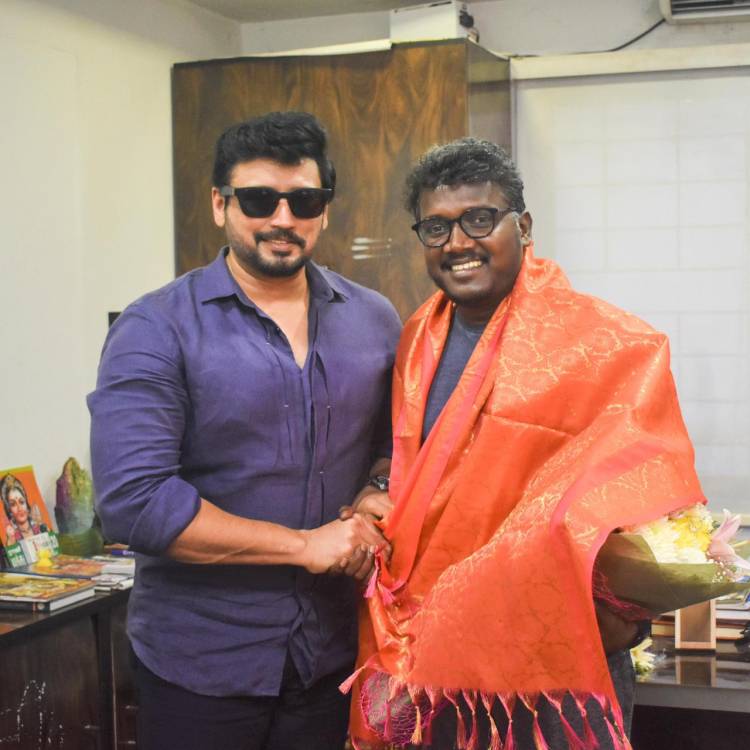 @actorprashanth met producer Sri.Dhanu @theVcreations & Director Mariselvaraj @mari_selvaraj & congratulated them for their stupendous success of the movie KARNAN