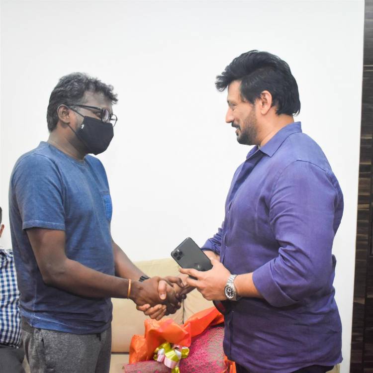 @actorprashanth met producer Sri.Dhanu @theVcreations & Director Mariselvaraj @mari_selvaraj & congratulated them for their stupendous success of the movie KARNAN