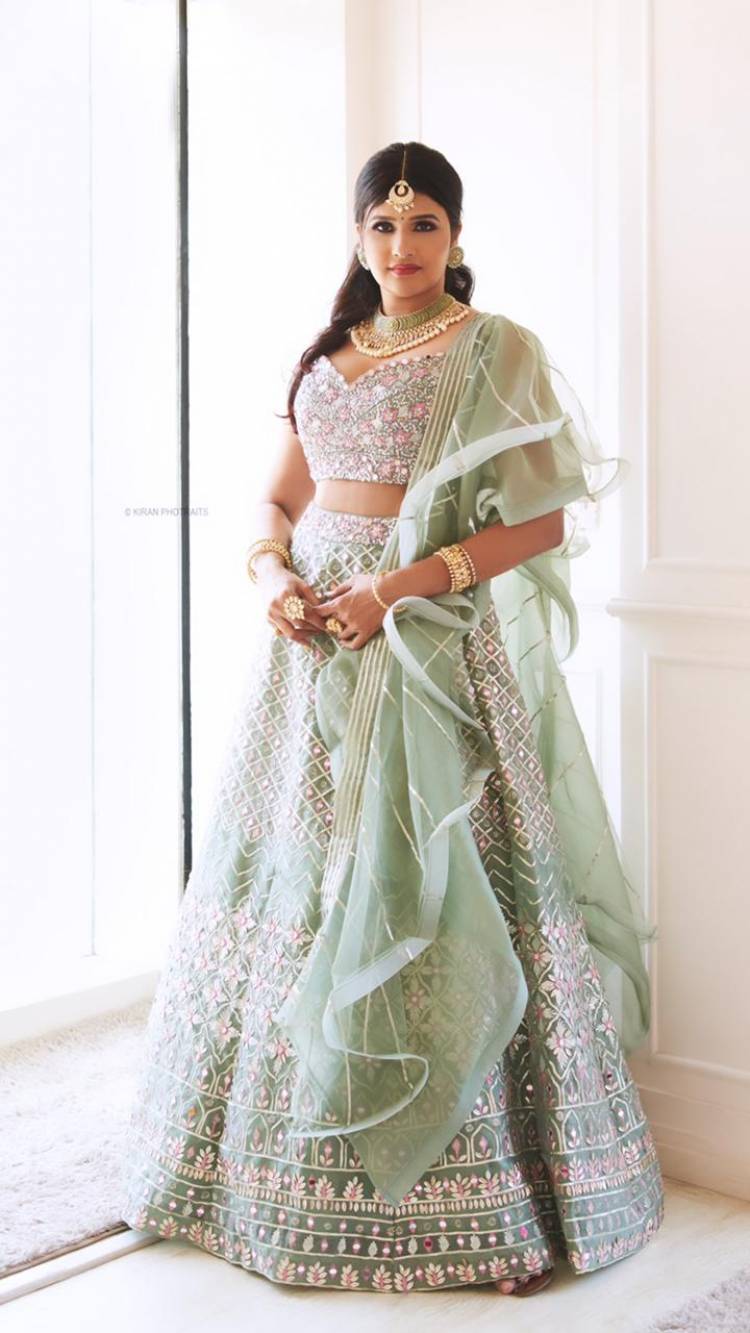 Actress #Anjenakirti looks very elegant and beautiful in this Lehenga in a recent Photoshoot stills