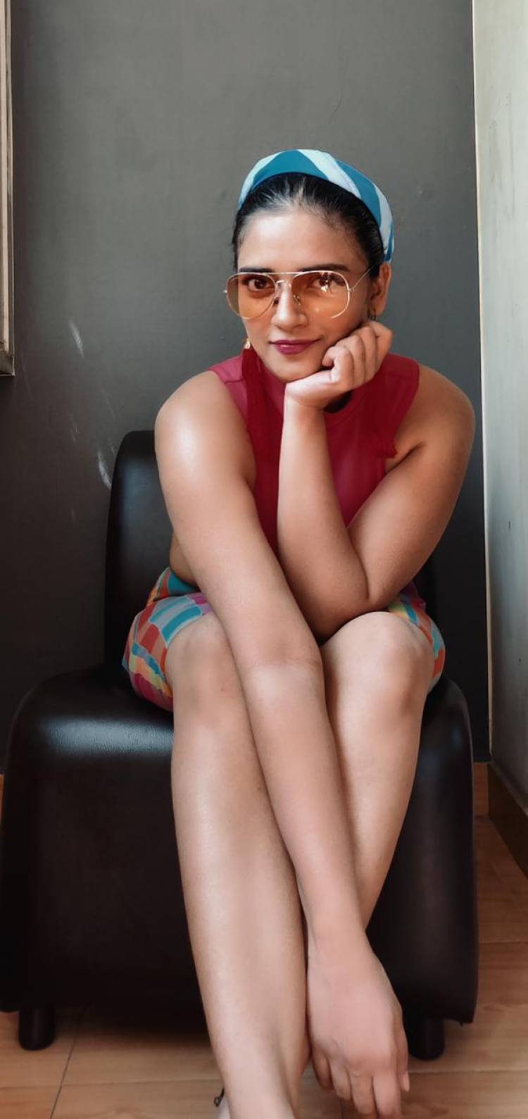 Western style with a local twist..Actress #Vasundhara In Retro Style.