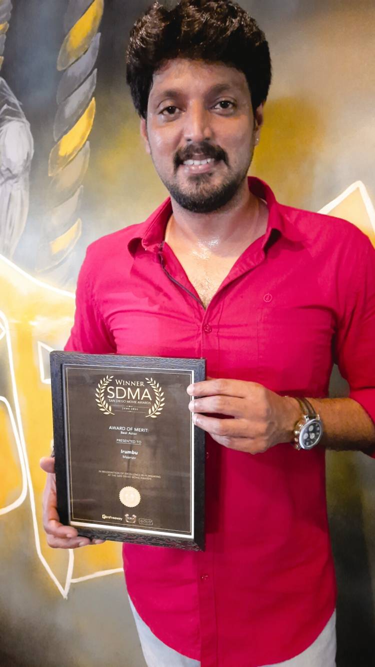 Maanav Bags Best Actor award at  SAN DIEGO MOVIE AWARDS, USA
