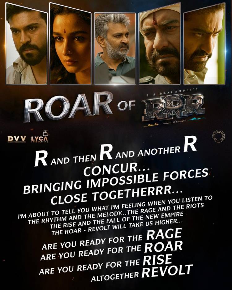 Here are the lyrics of #RoarOfRRR Rap