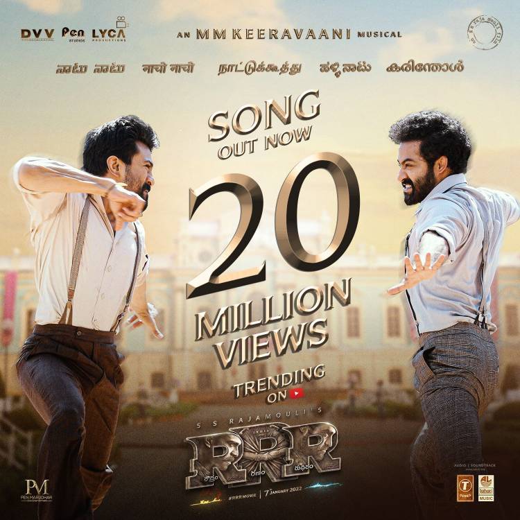 #RRRMassAnthem clocks 20 Million+ views across all languages on @youtubeindia and trending