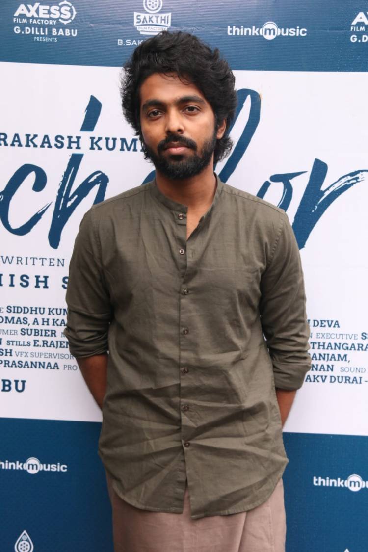 AXESS FILM FACTORY G. DILLI BABU PRESENTS  SATHISH SELVAKUMAR DIRECTORIAL  GV PRAKASH KUMAR-DIVYABHARATHI STARRER “BACHELOR” PRE-RELEASE EVENT 