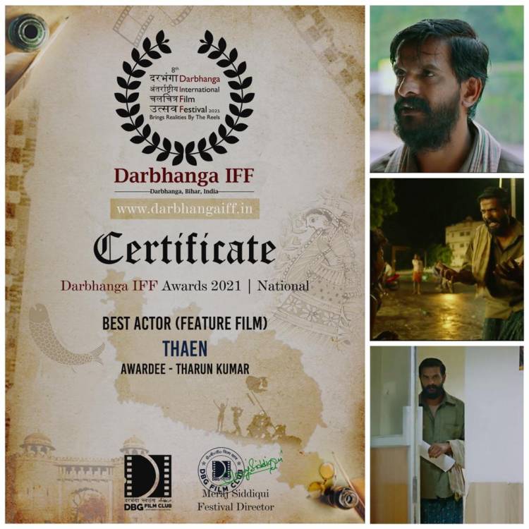 தேன் படத்திற்காக இரண்டாவது முறை சிறந்த நடிகர் விருதுபெற்ற தருண் குமார்