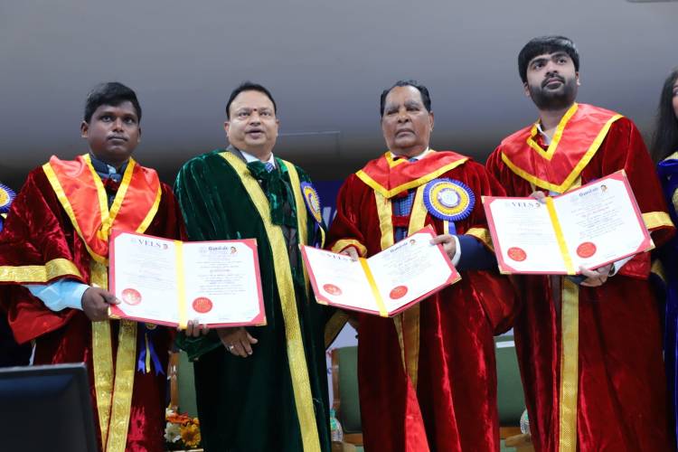Vels University honours TR Silambarasan with an honorary doctorate at the 11th Annual Convocation Ceremony 