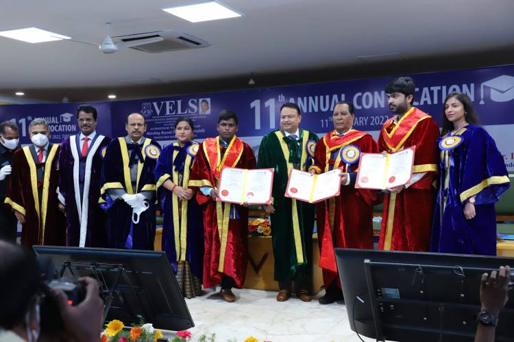 Vels University honours TR Silambarasan with an honorary doctorate at the 11th Annual Convocation Ceremony 