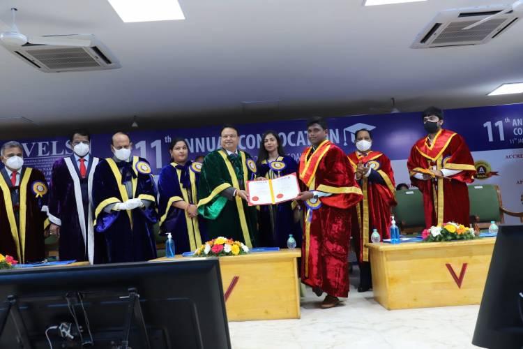 Vels University honours TR Silambarasan with an honorary doctorate at the 11th Annual Convocation Ceremony 