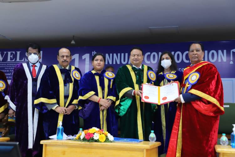 Vels University honours TR Silambarasan with an honorary doctorate at the 11th Annual Convocation Ceremony 
