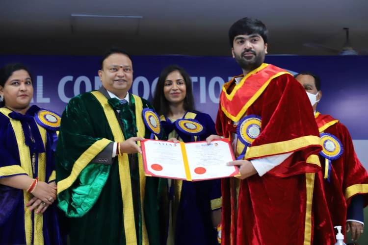 Vels University honours TR Silambarasan with an honorary doctorate at the 11th Annual Convocation Ceremony 