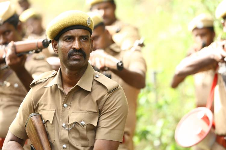 RS Infotainment Pvt Ltd  தயாரிப்பாளர் எல்ரெட் குமார் வழங்கும்,  இளையராஜா இசையமைப்பில்,  விஜய் சேதுபதி - சூரி நடிக்கும்,  இயக்குநர் வெற்றிமாறனின் விடுதலை !  