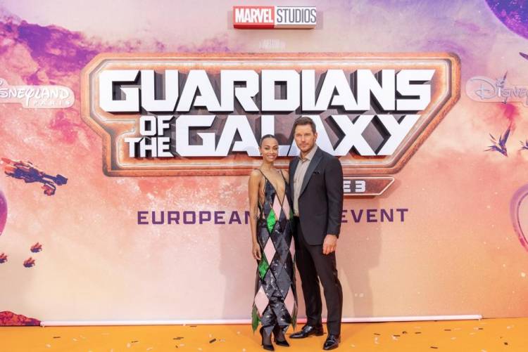 The Guardians of the Galaxy reunite for one last ride with Writer and Director James Gunn and cast Chris Pratt, Zoe Saldaña, Karen Gillan, Pom Klementieff and Vin Diesel attending the European Gala Event at Marvel Avengers Campus in Disneyland Paris!
