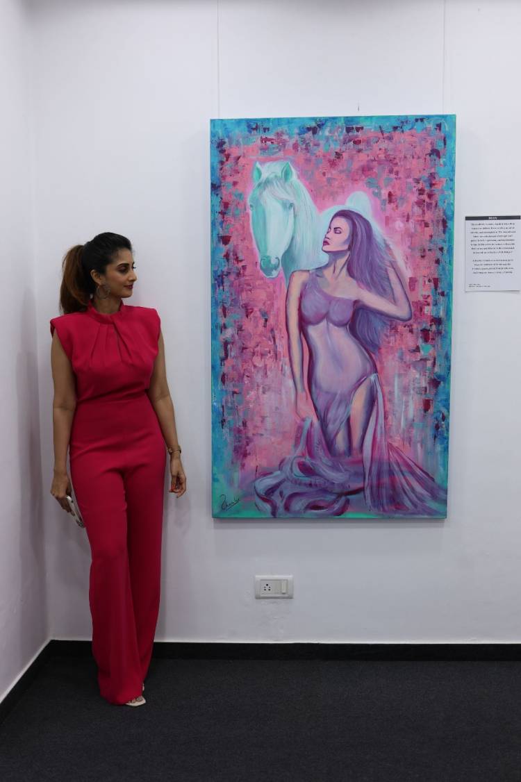 Filmmaker Mani Ratnam and Music Director A.R. Rahman visit Actress Shamlee’s solo art show “SHE” 