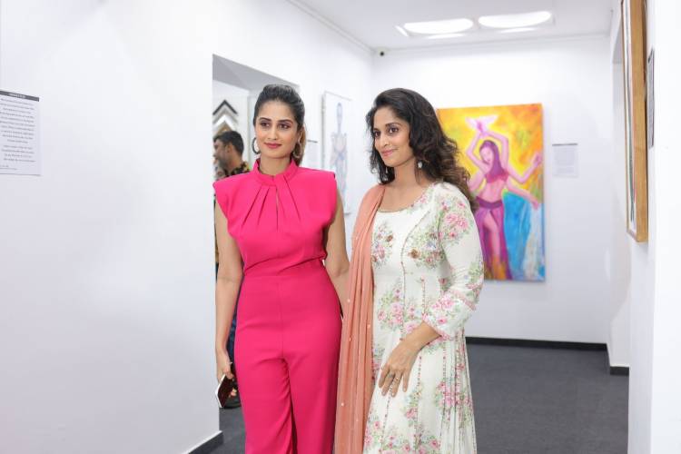Filmmaker Mani Ratnam and Music Director A.R. Rahman visit Actress Shamlee’s solo art show “SHE” 
