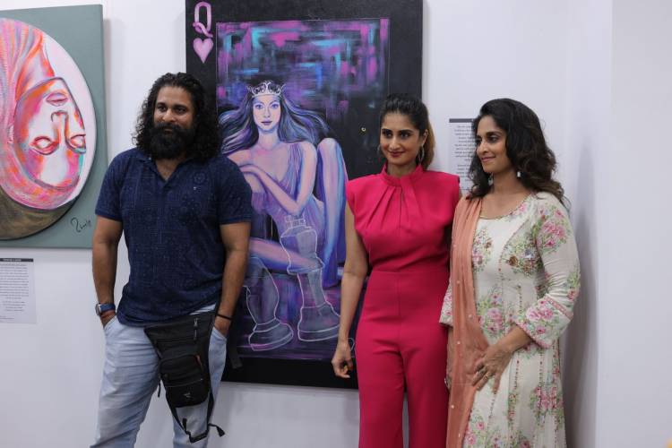 Filmmaker Mani Ratnam and Music Director A.R. Rahman visit Actress Shamlee’s solo art show “SHE” 