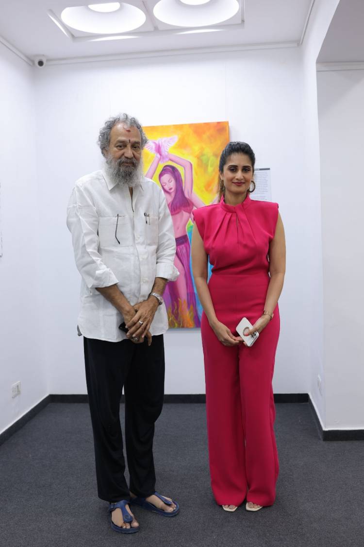 Filmmaker Mani Ratnam and Music Director A.R. Rahman visit Actress Shamlee’s solo art show “SHE” 