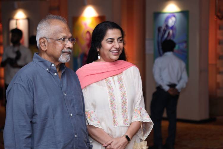 Filmmaker Mani Ratnam and Music Director A.R. Rahman visit Actress Shamlee’s solo art show “SHE” 