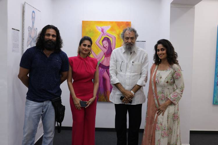 Filmmaker Mani Ratnam and Music Director A.R. Rahman visit Actress Shamlee’s solo art show “SHE” 