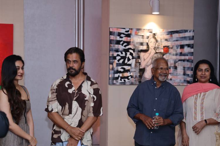 Filmmaker Mani Ratnam and Music Director A.R. Rahman visit Actress Shamlee’s solo art show “SHE” 