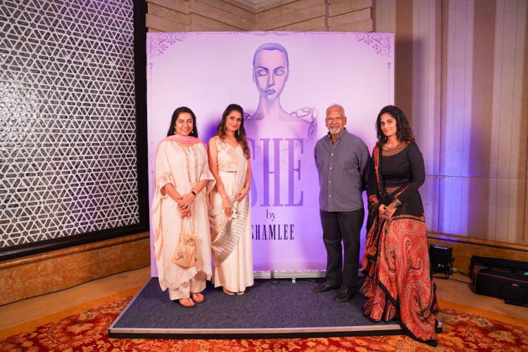 Filmmaker Mani Ratnam and Music Director A.R. Rahman visit Actress Shamlee’s solo art show “SHE” 