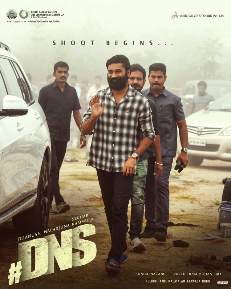 தனுஷ், நாகார்ஜுனா, சேகர் கம்முலா, ஸ்ரீ வெங்கடேஸ்வரா சினிமாஸ் எல்எல்பி, அமிகோஸ் கிரியேஷன்ஸ் பிரைவேட் லிமிடெட் இணையும் #DNS படத்தின் வழக்கமான படப்பிடிப்பு பிரமாண்ட பூஜை விழாவுடன் தொடங்கப்பட்டது.