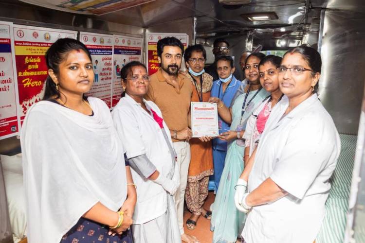 பிறந்த நாளை முன்னிட்டு இரத்த தானம் செய்த நடிகர் சூர்யா!!