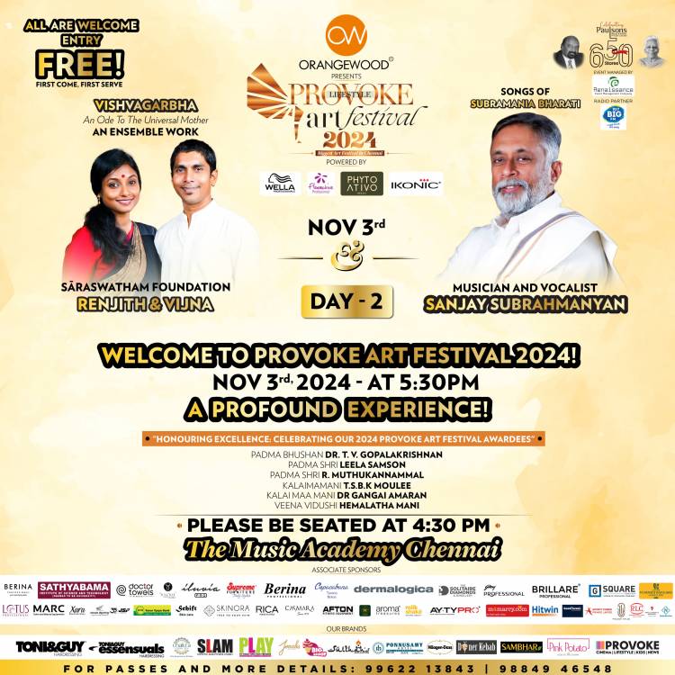 ஆரஞ்ச்வுட் வழங்கும் ’ப்ரோவோக் ஆர்ட் ஃபெஸ்டிவல் 2024’!