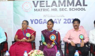 முகப்பேர் வேலம்மாள் பள்ளி வியப்பூட்டும் வகையில் கொண்டாடிய சர்வதேச யோகா தினம் !