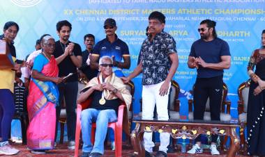 சென்னை மாவட்ட மூத்தோர் தடகள சங்கம் நடத்தும் ஆண், பெண் 30 வயதுக்கு மேல் உள்ளவர்களுக்கான "XX Chennai District Masters Athletic Championship 2023" தடகள போட்டி சென்னை நேரு விளையாட்டு அரங்கத்தில் (Outdoor Stadium) நடைபெற்றது