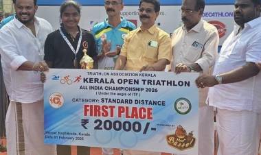 SRMIST triathlete Keerthi S won the Gold Medal in the Open Triathlon Nationals