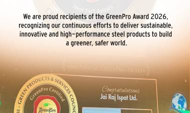 Jai Raj Ispat Limited Awarded Prestigious GreenPro Certification, Reaffirming Leadership in Sustainable Steel Manufacturing