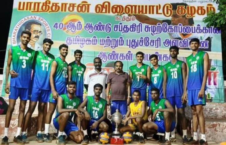 SRM IST Volleyball Men Team won Sapthagiri 40th Rolling Trophy at Puducherry